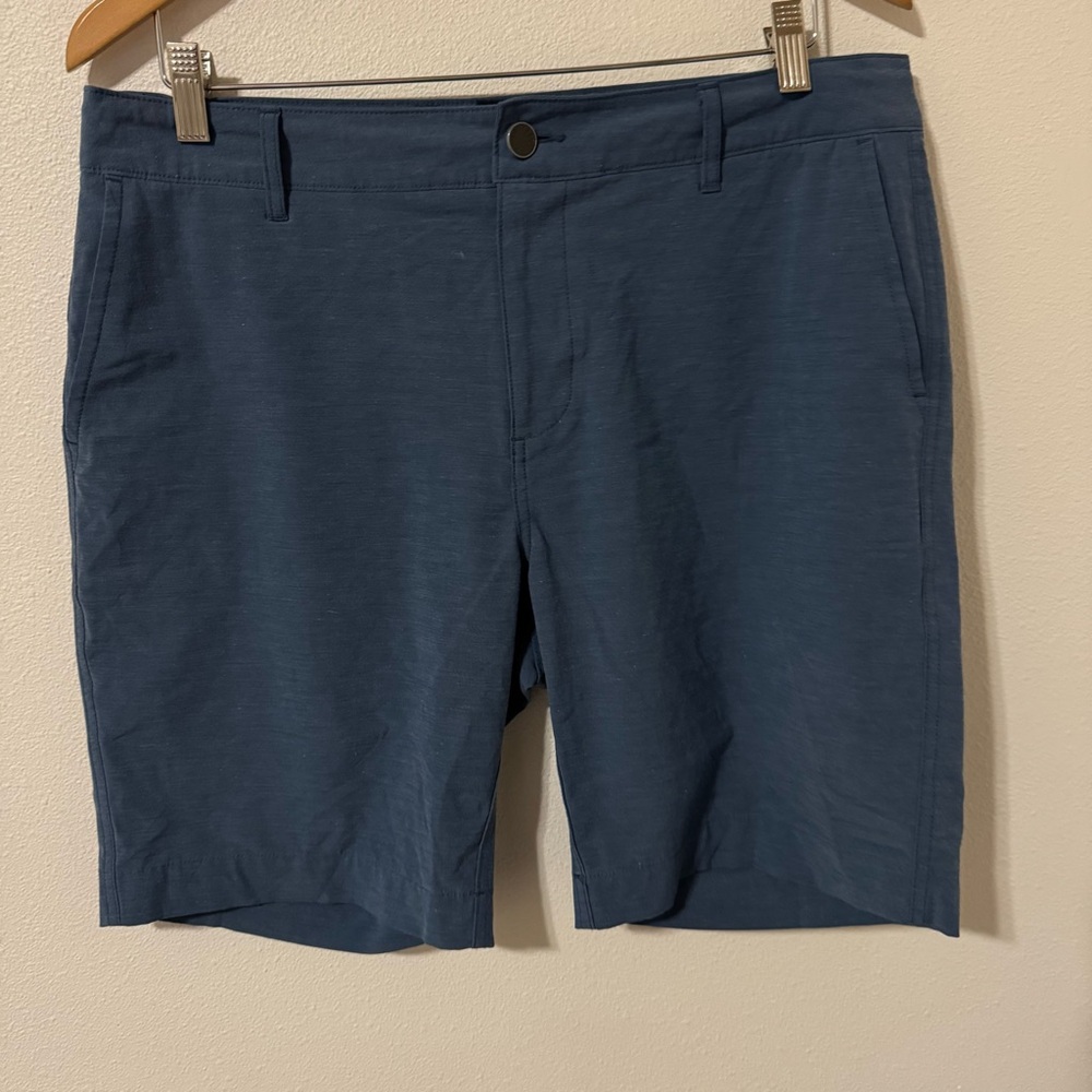 Faherty Belt Loop All Day Shorts Blue Techincal Stretch Drawstring-33